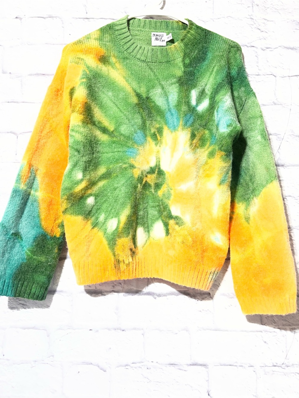 Princess Polly Green, Orange & Teal Tie-Dye Crewneck Sweater